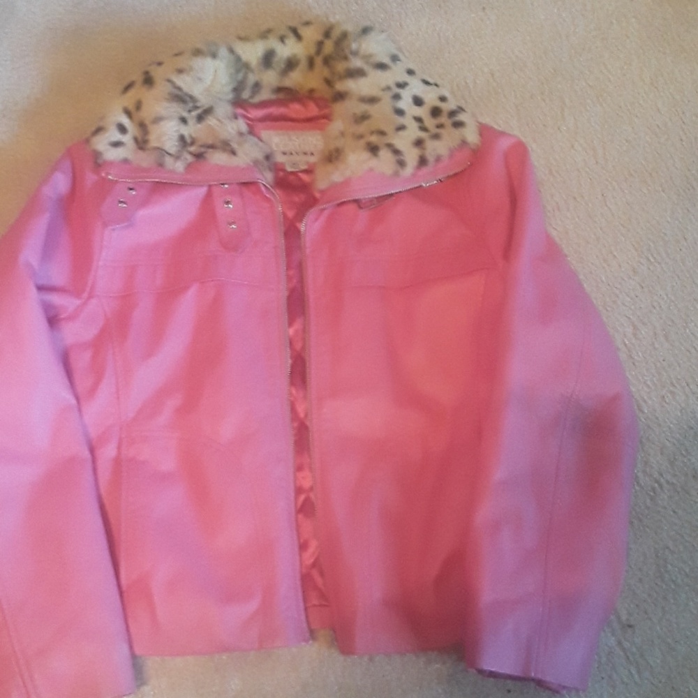 Pink leather jacket